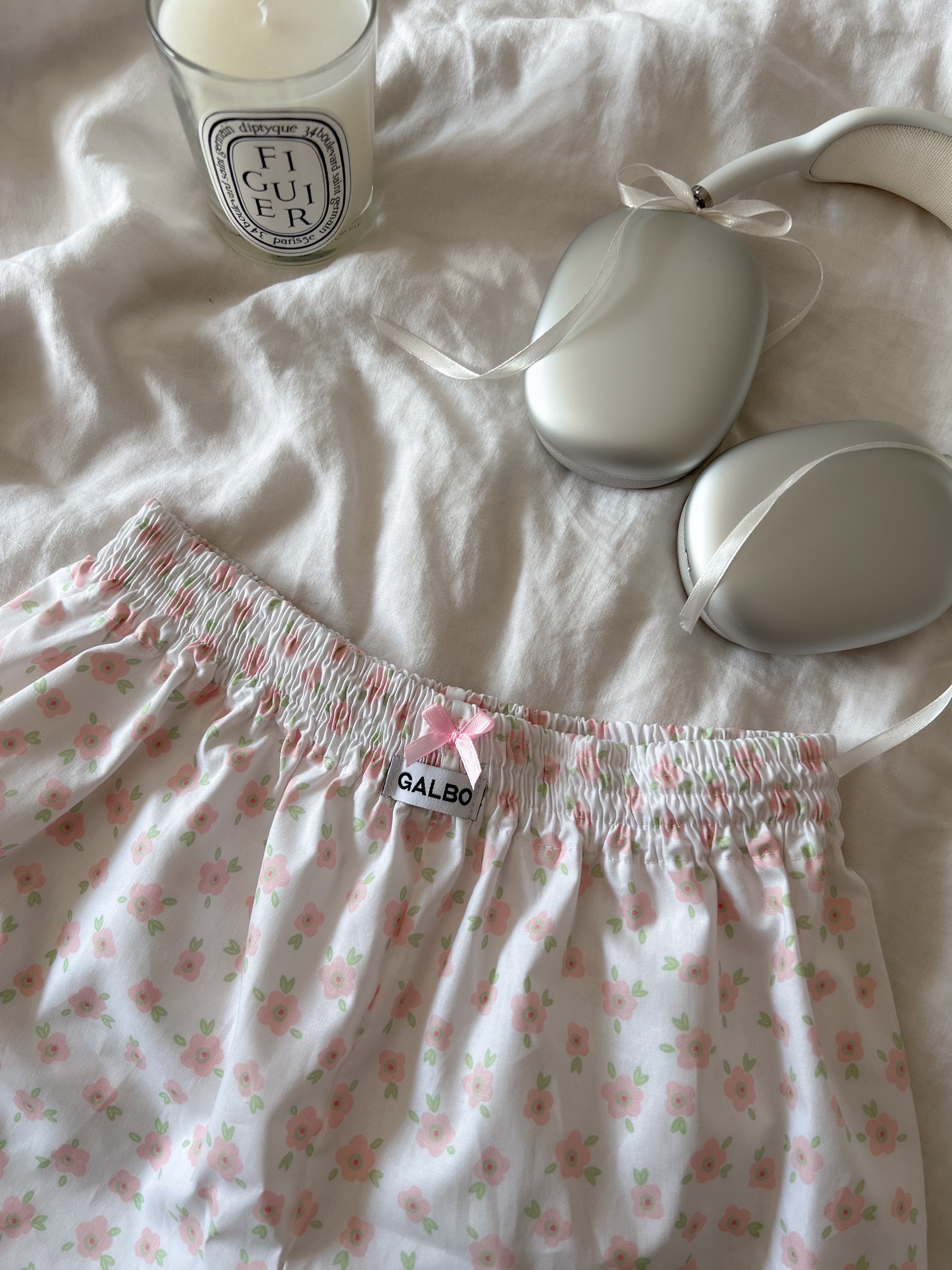 Short Sanary fleurs & noeud rose 🎀