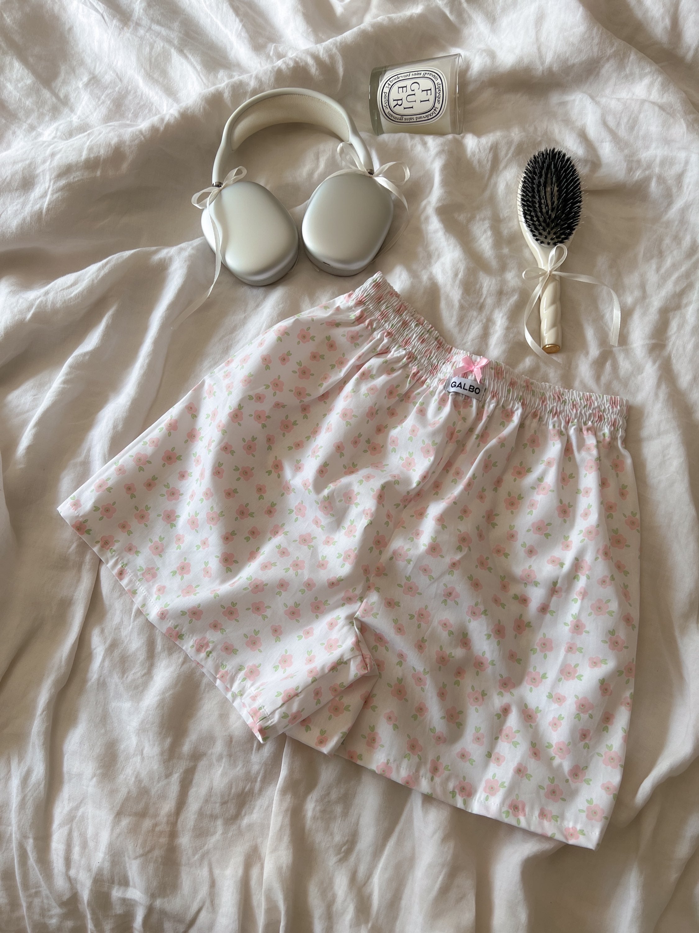 Short Sanary fleurs & noeud rose 🎀