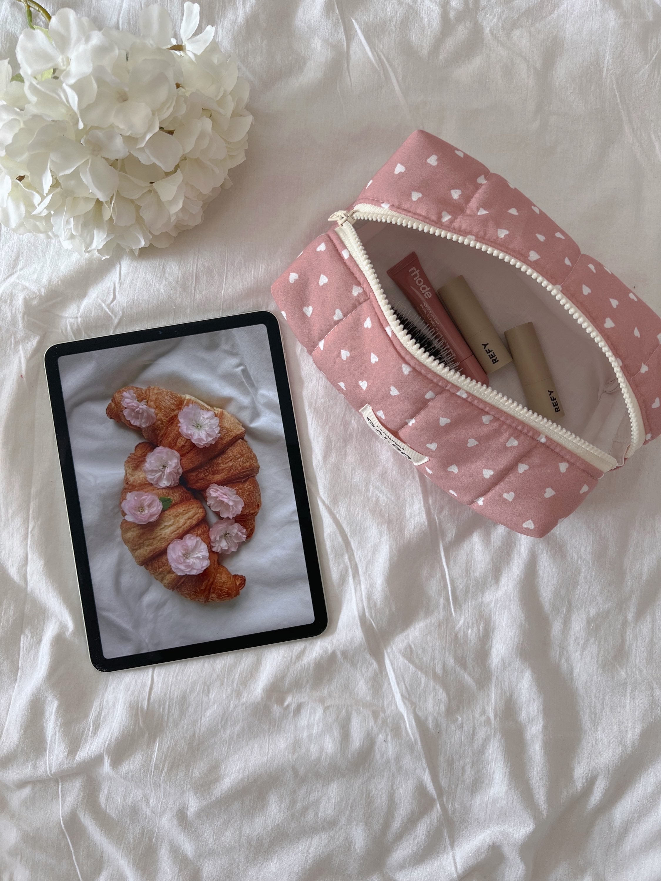 LA BAMBINA - matelassée coeurs vieux rose 🎀