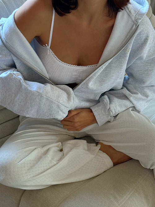 The Pointelle Bralette - Soft White