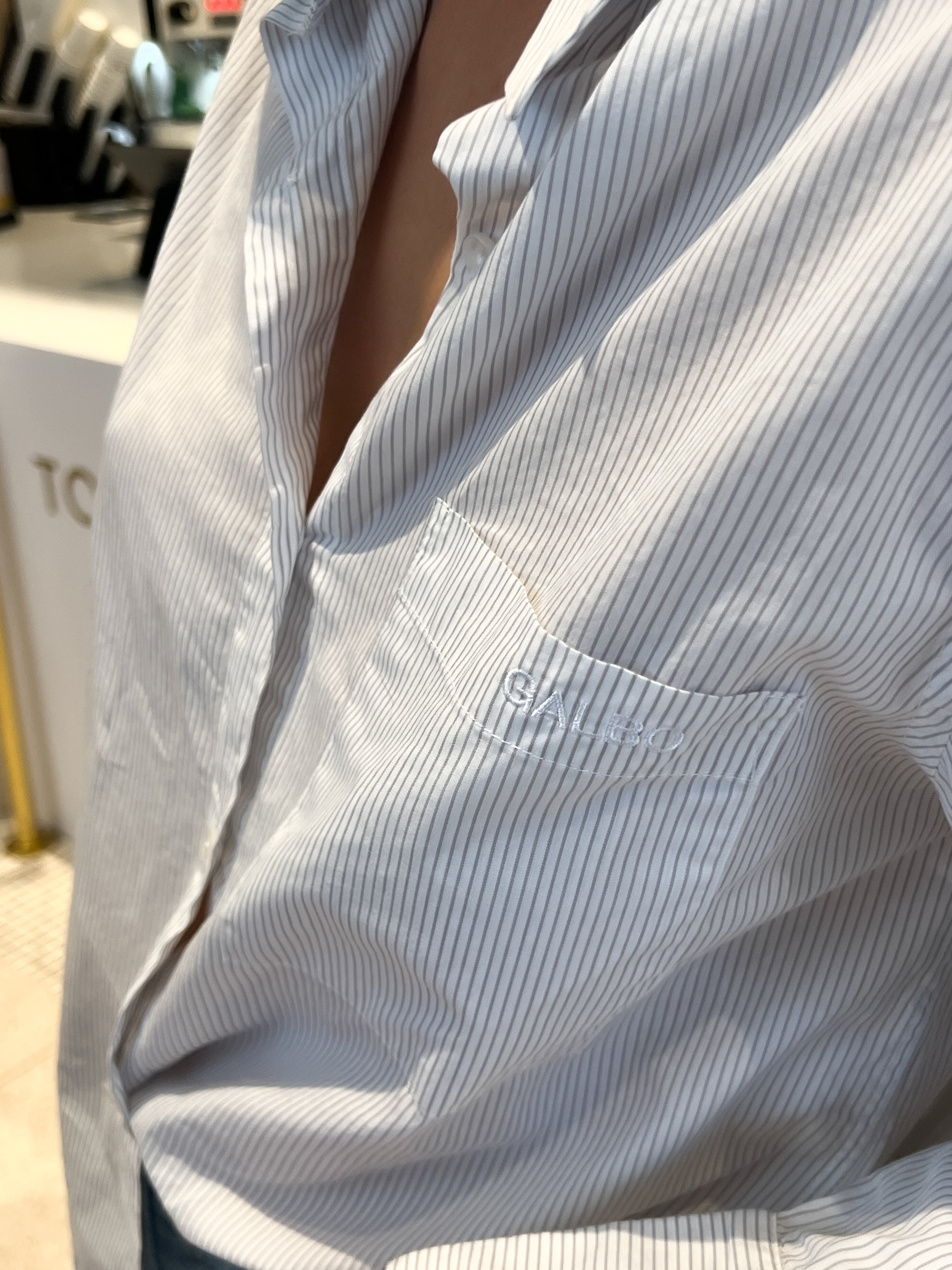 La chemise Galbo rayée GRISE ☁️