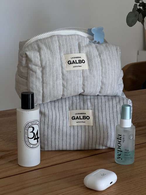 LA BAMBINA - grey striped quilted