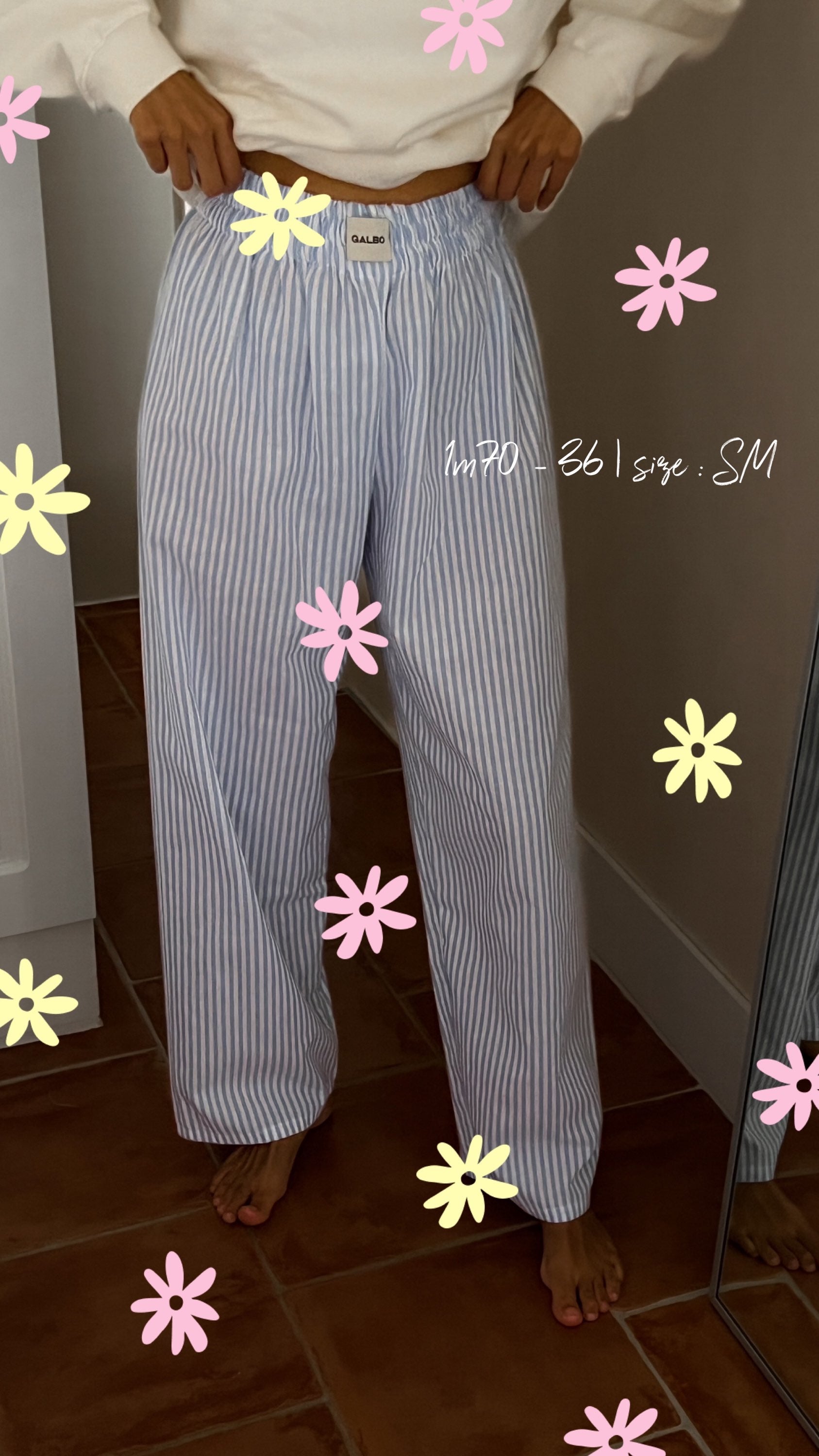 Pantalon Beaulieu rayures BABY BLUE 🩵