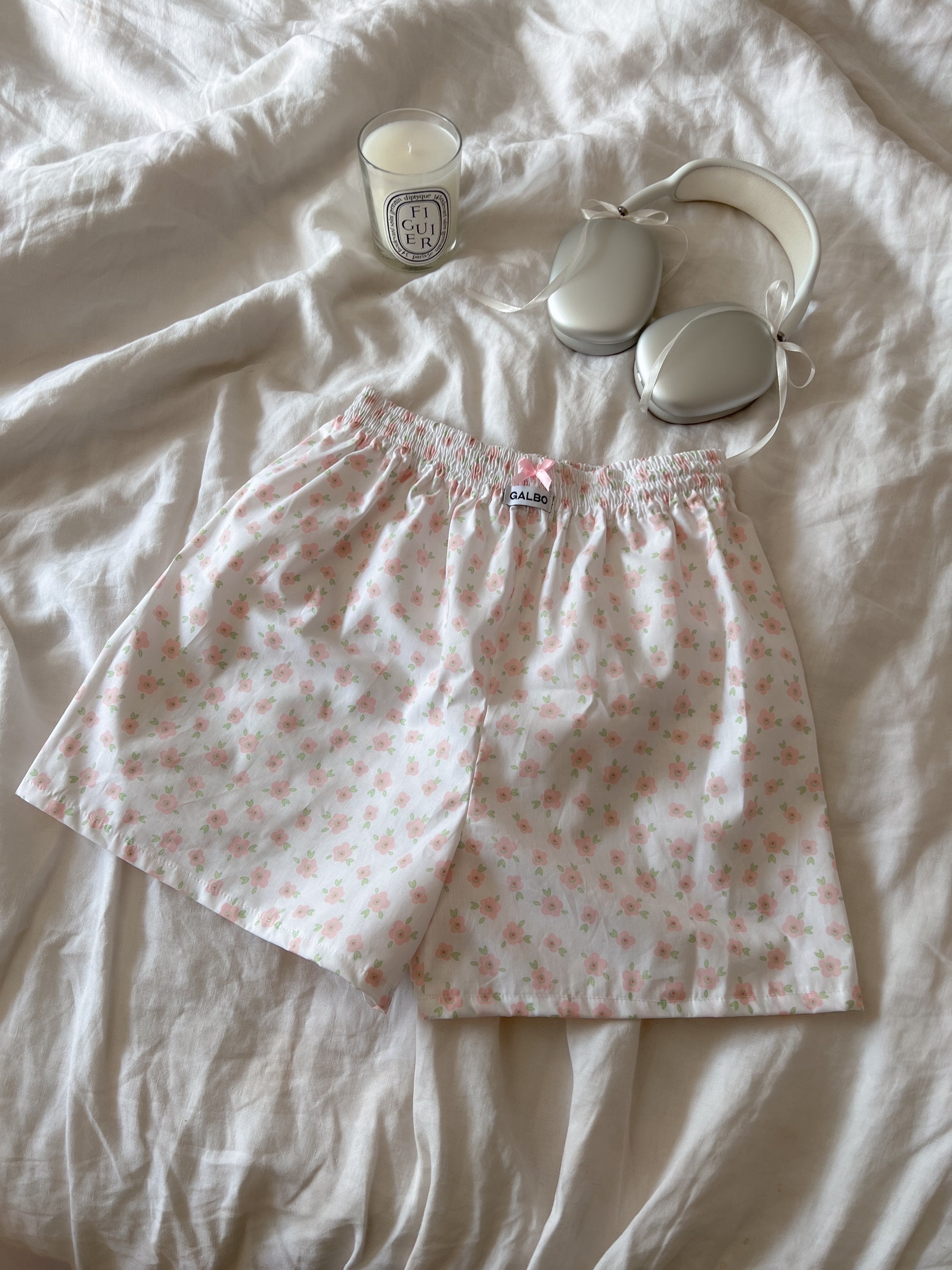 Short Sanary fleurs & noeud rose 🎀