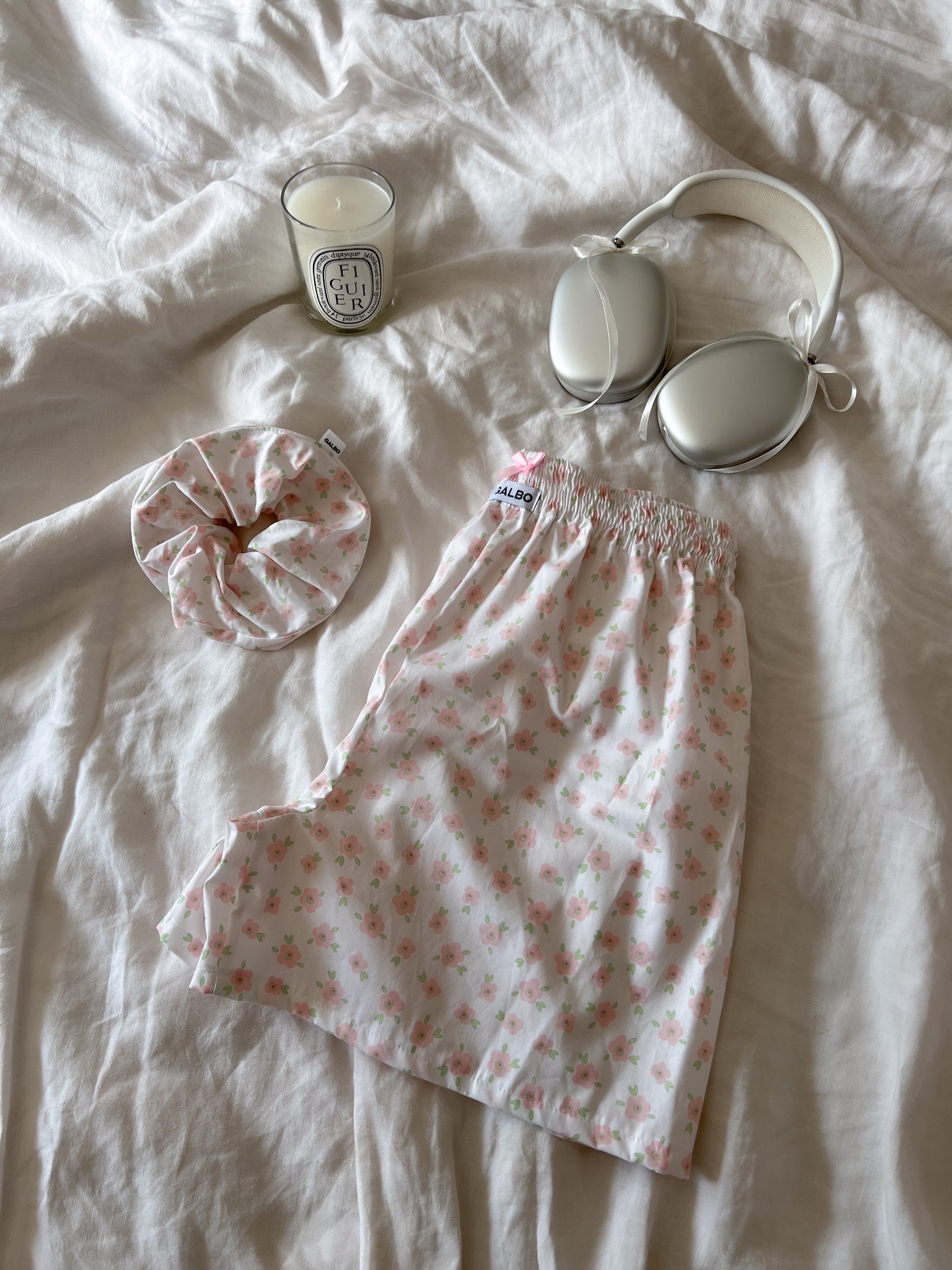 Short Sanary fleurs & noeud rose 🎀