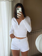 Le short Pointelle Galbo - Soft White