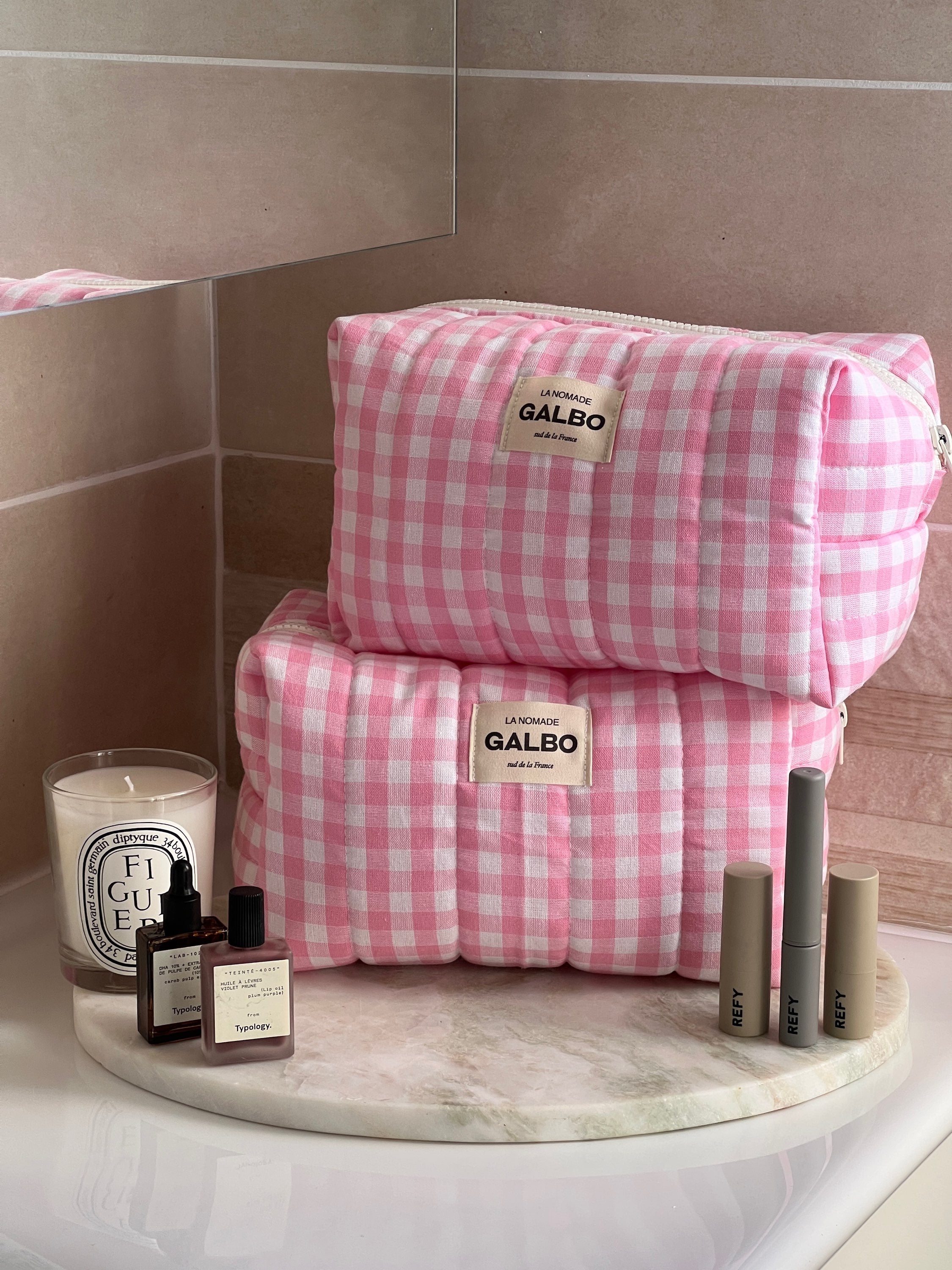 LA NOMADE - matelassée vichy rose