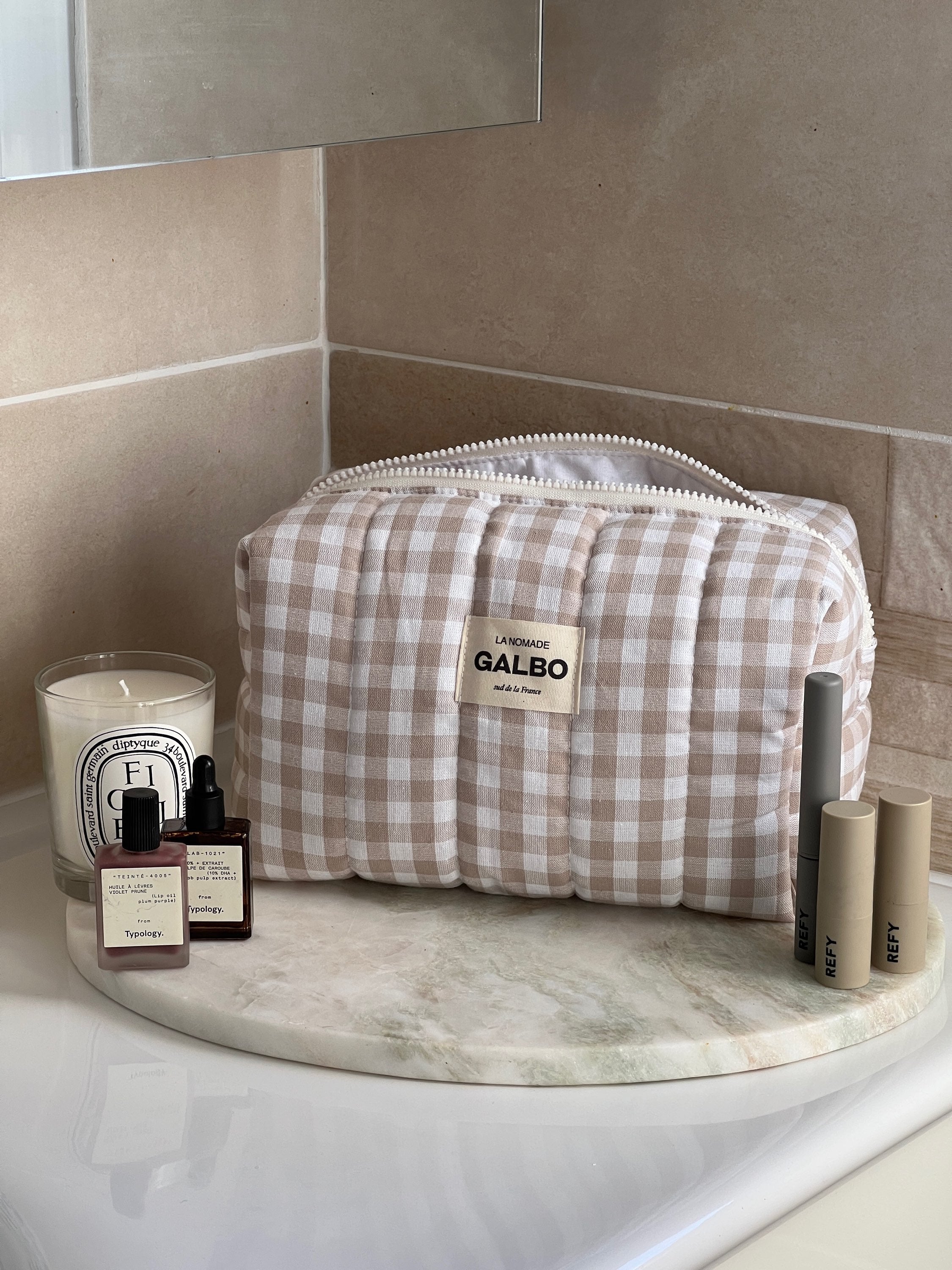 LA NOMADE - matelassée vichy beige