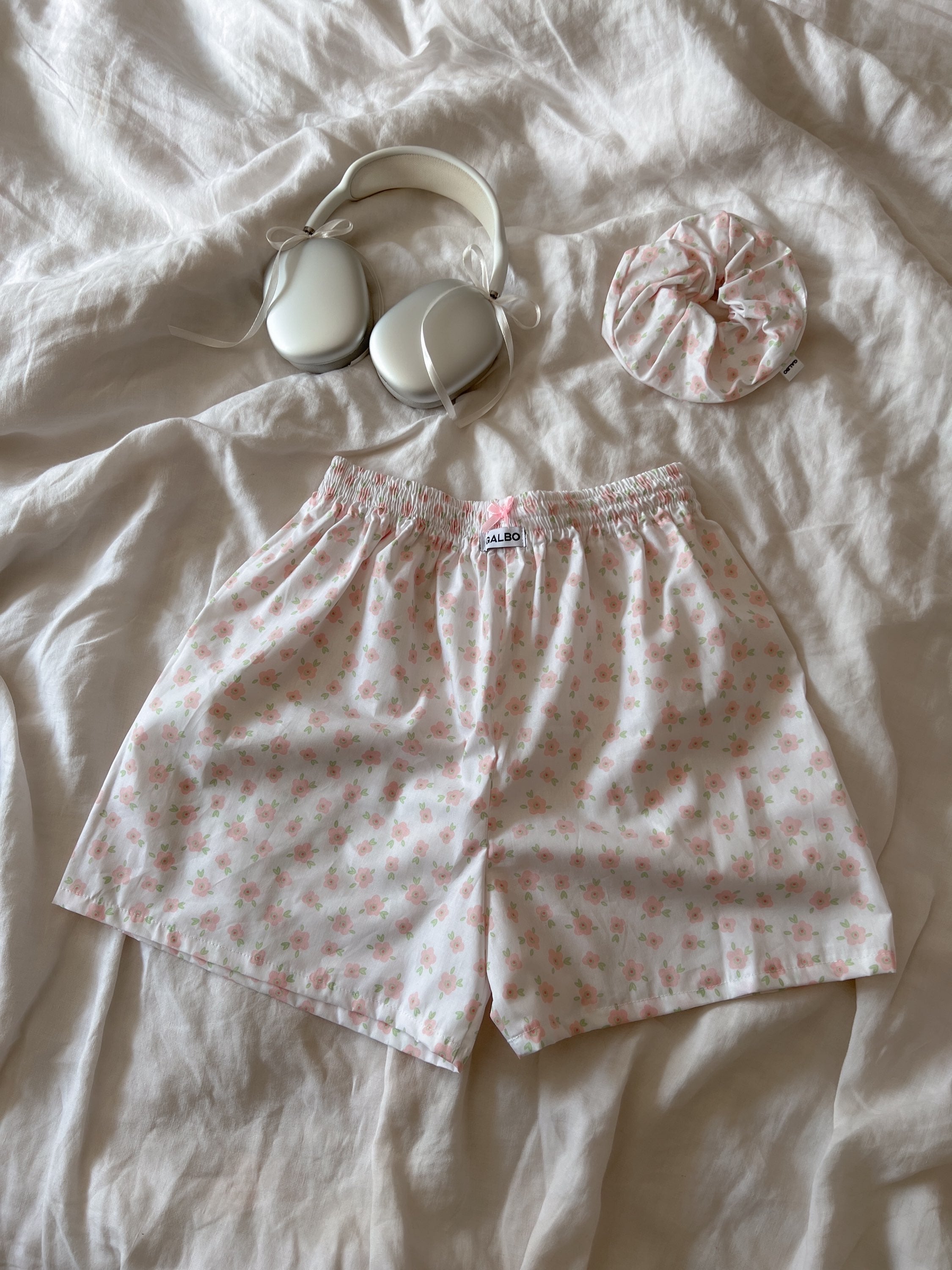 Short Sanary fleurs & noeud rose 🎀