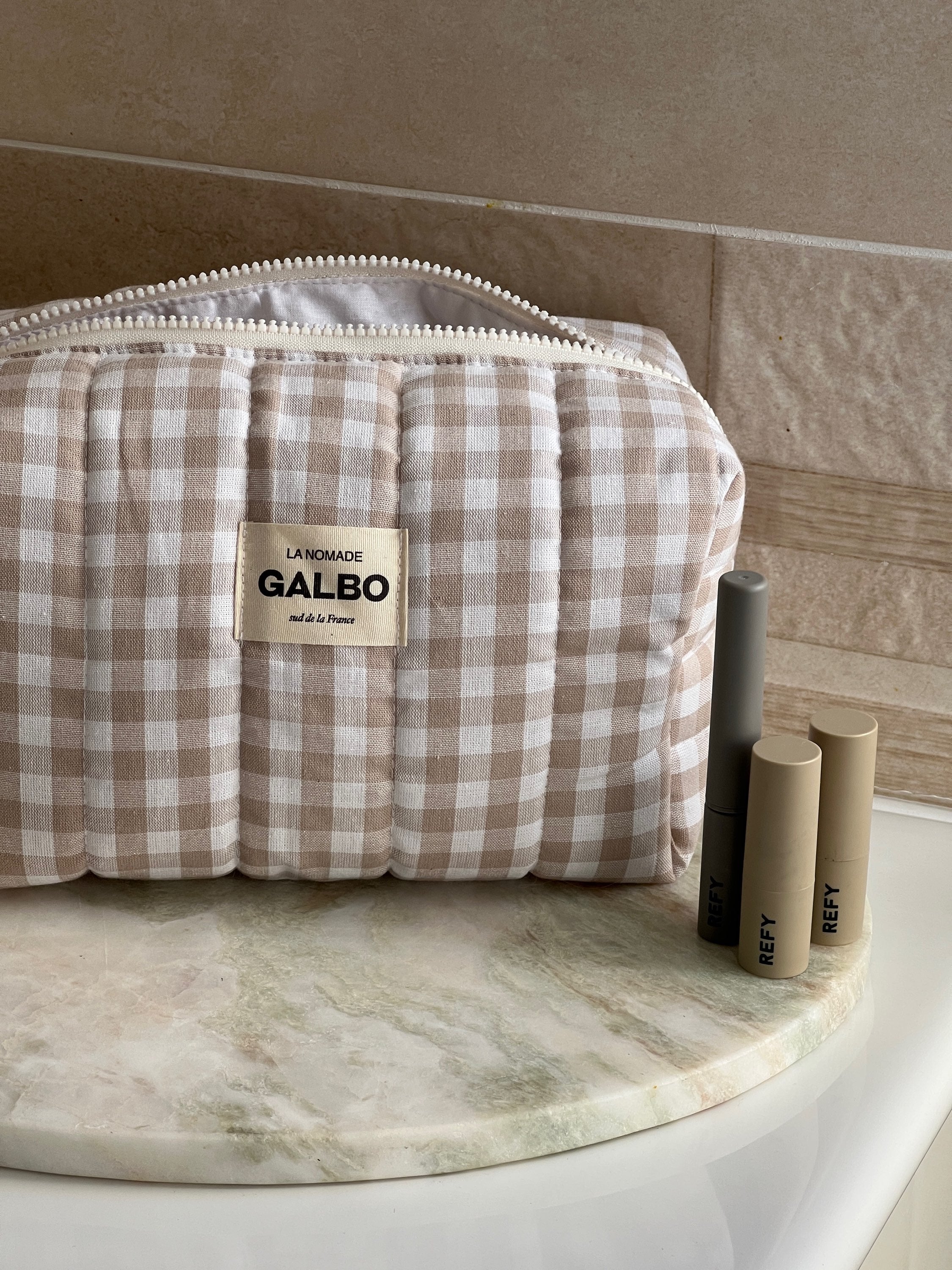 LA NOMADE - matelassée vichy beige