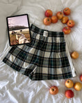 Le short Countryside - Tartan emerald broderie anglaise 🦢