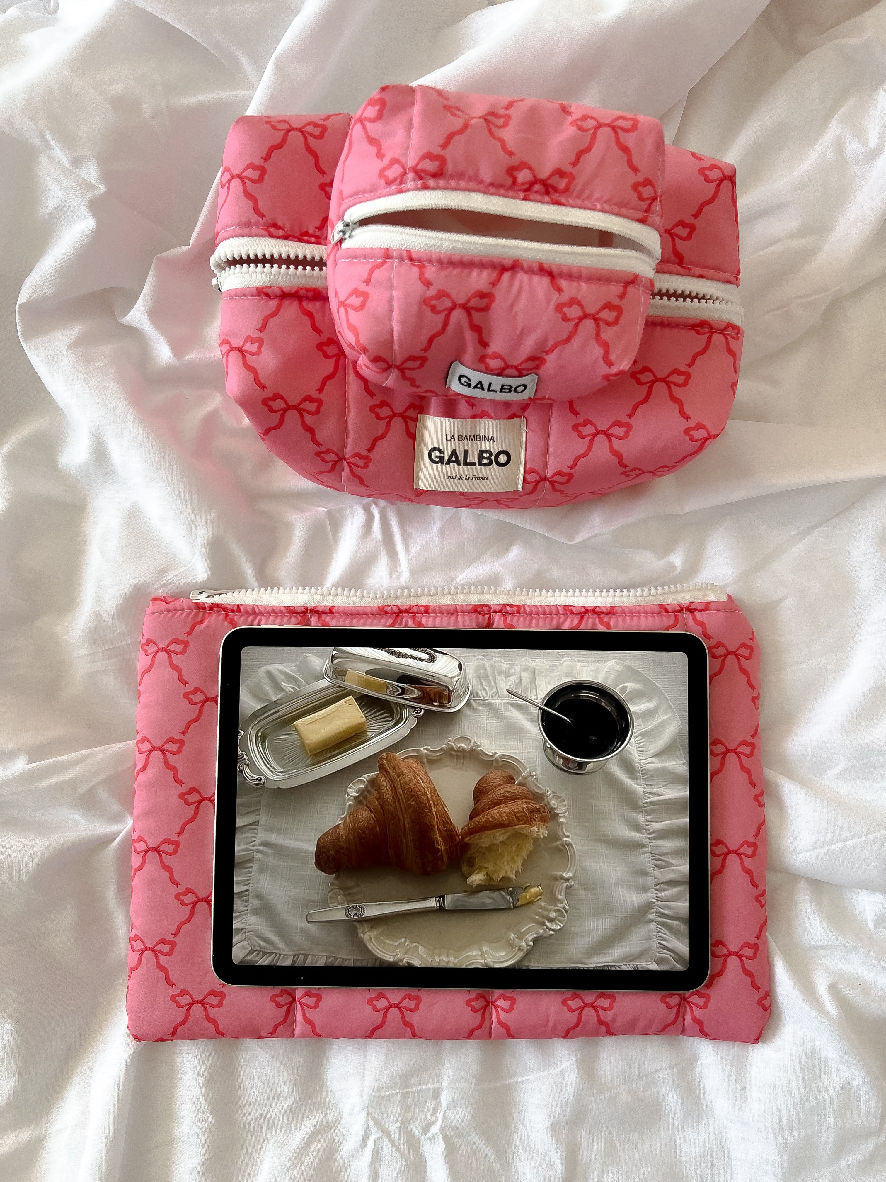 CREATIVE POUCH - matelassée Noeuds Raspberry Pink 💘