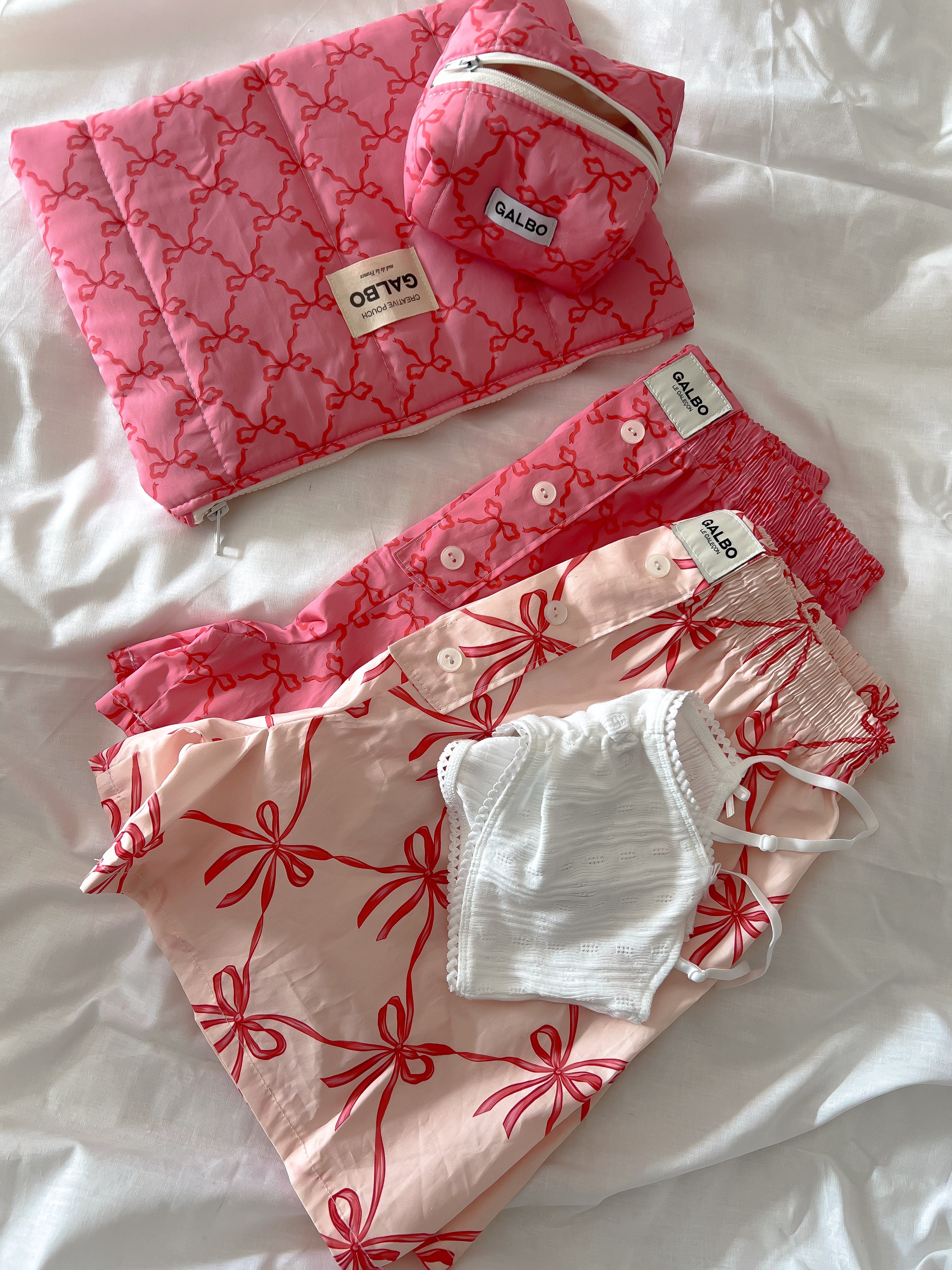 CREATIVE POUCH - matelassée Noeuds Raspberry Pink 💘