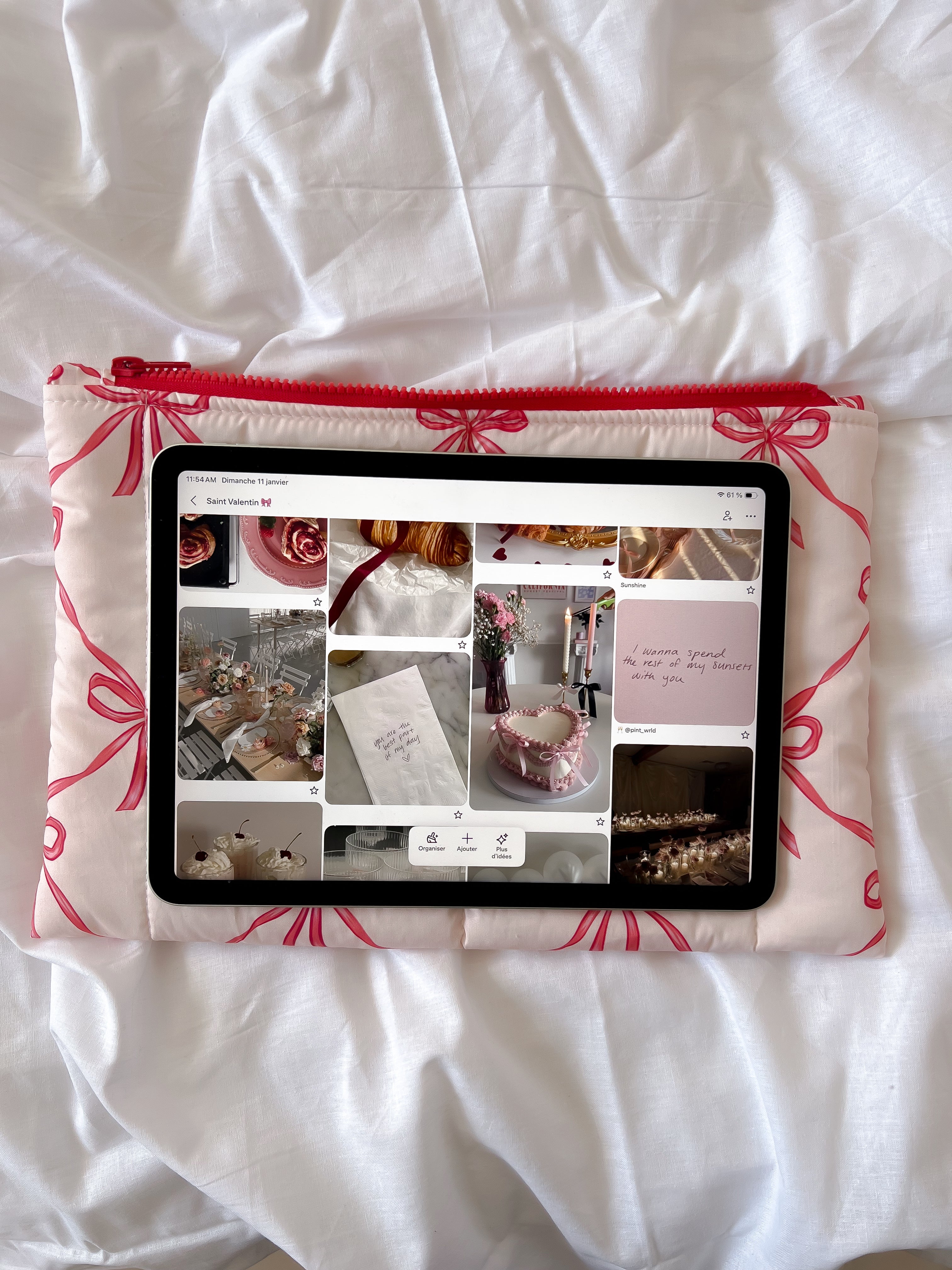 CREATIVE POUCH - matelassée Noeuds Powder Pink 🎀