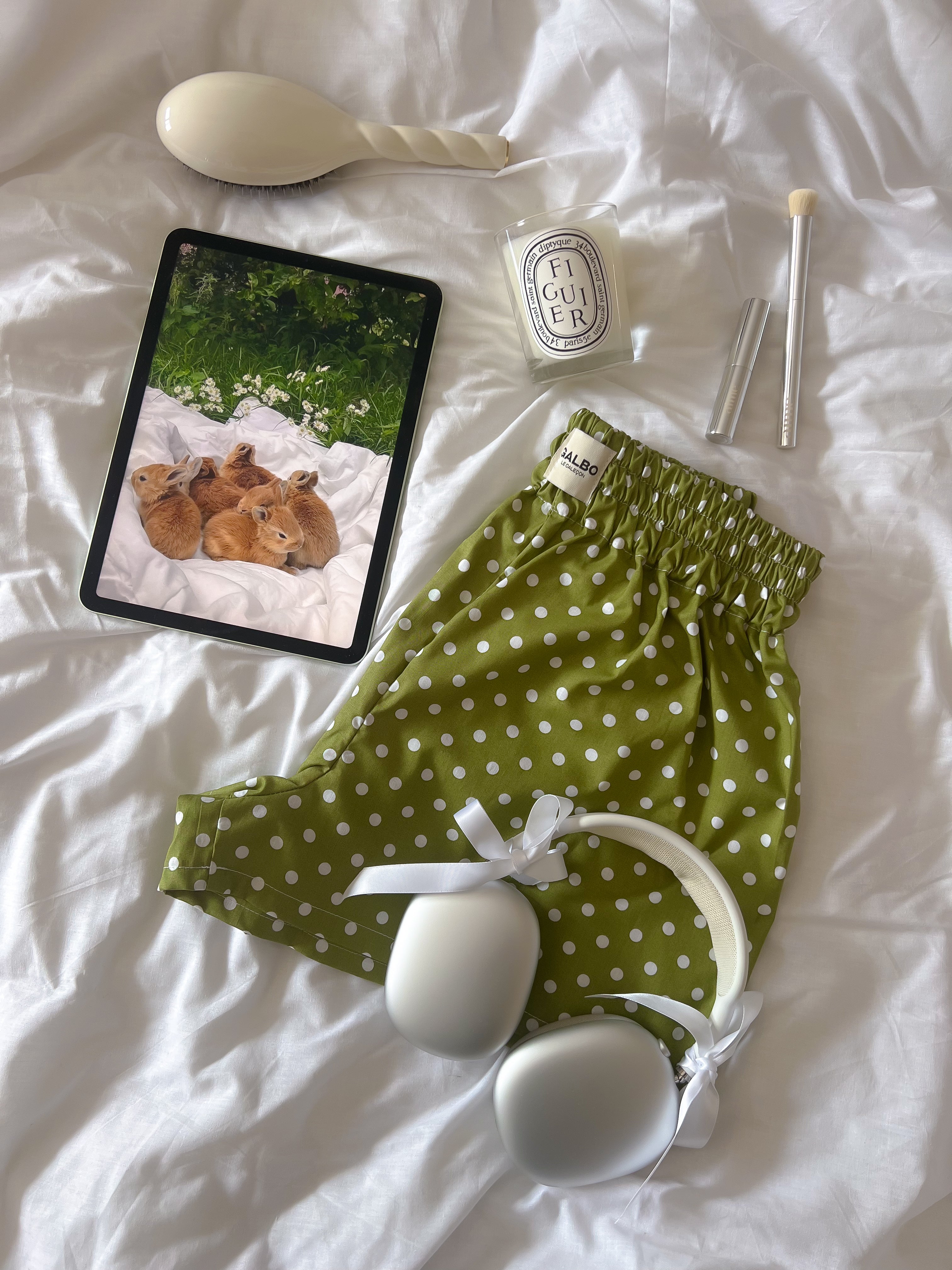 Caleçon Beaulieu Pistachio Polka Dots