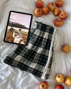 Le short Countryside - Tartan emerald broderie anglaise 🦢
