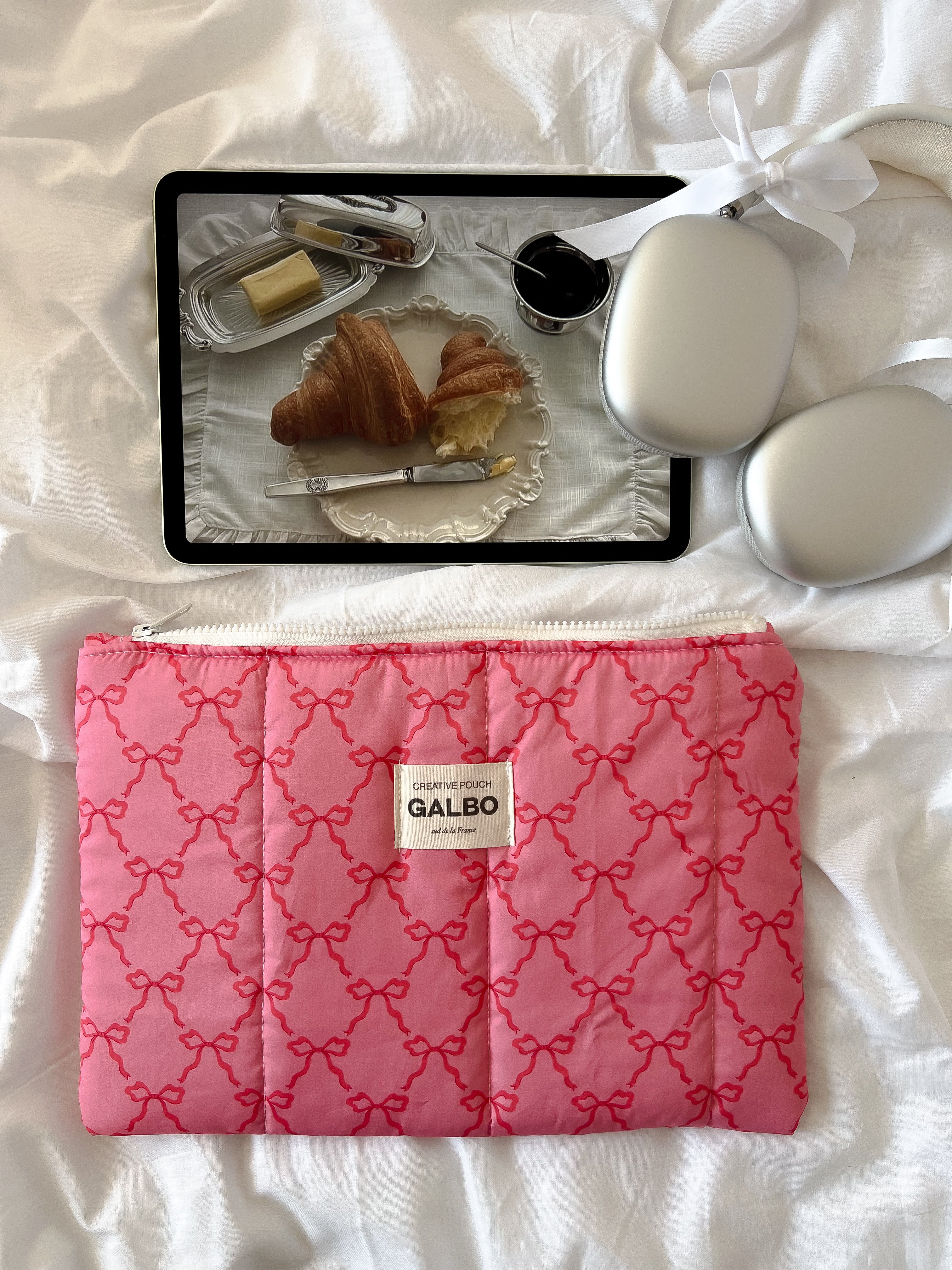 CREATIVE POUCH - matelassée Noeuds Raspberry Pink 💘