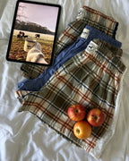 Le short Countryside - Tartan cinnamon broderie anglaise 🐄
