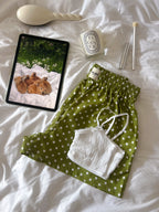 The Beaulieu Boxer Shorts - Pistachio Polka Dots