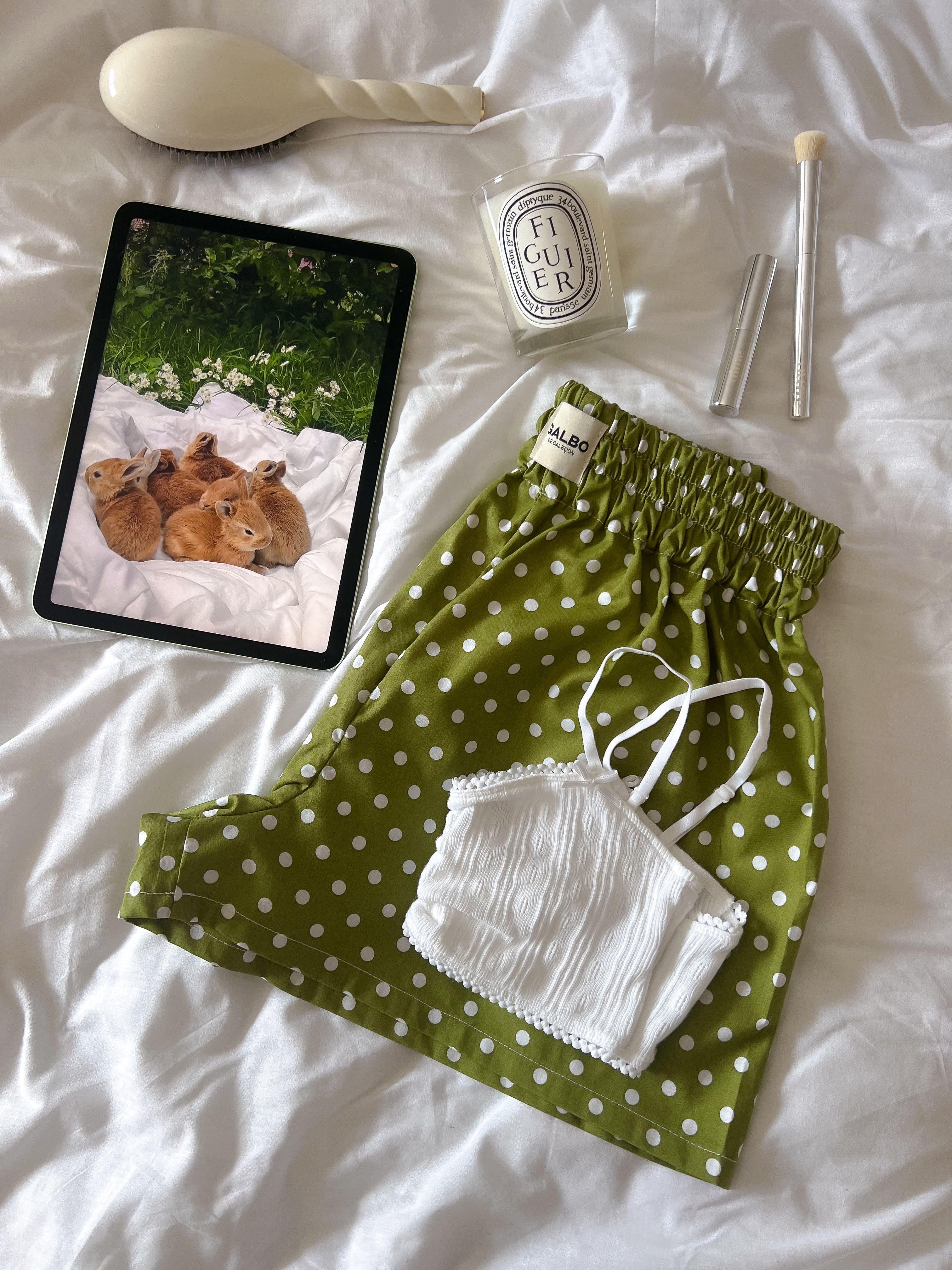 Caleçon Beaulieu Pistachio Polka Dots