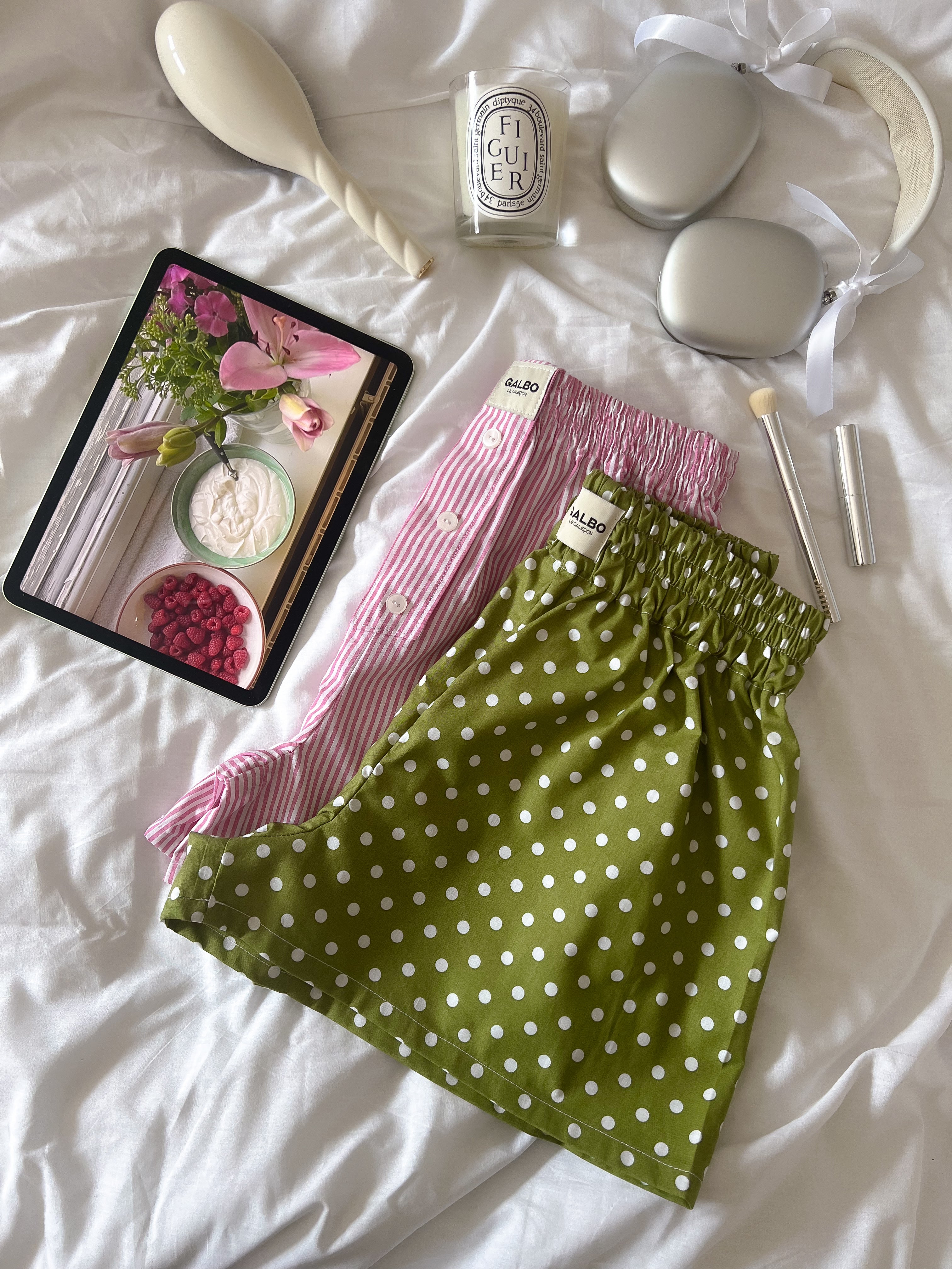 Caleçon Beaulieu Pistachio Polka Dots